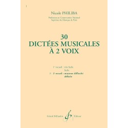Sheet music 30 DICTÉES MUSICALES À 2 VOIX VOLUME 2 Nicole PHILIBA