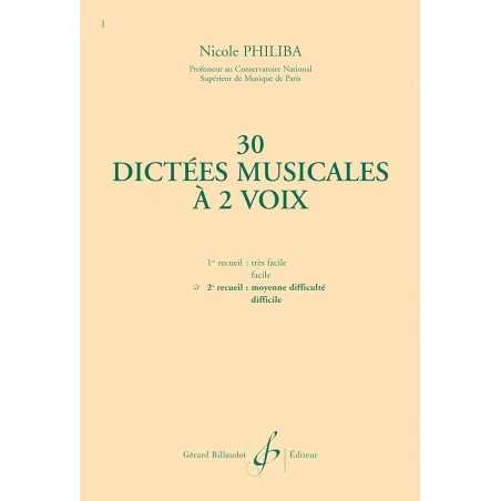 30 DICTÉES MUSICALES À 2 VOIX VOLUME 2