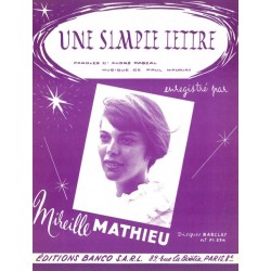 Partition UNE SIMPLE LETTRE Mireille MATHIEU