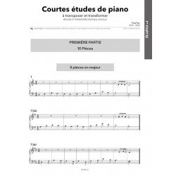 Partition COURTES ÉTUDES POUR PIANO À TRANSPOSER ET TRANSFORMER Paul ROY