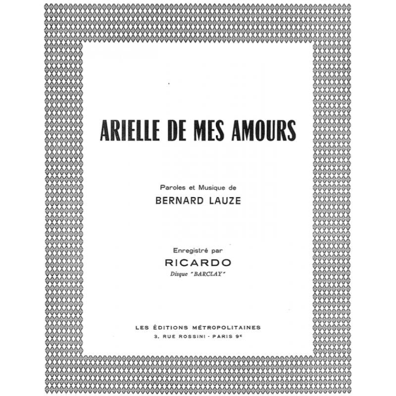 Sheet music ARIELLE DE MES AMOURS by RICARDO