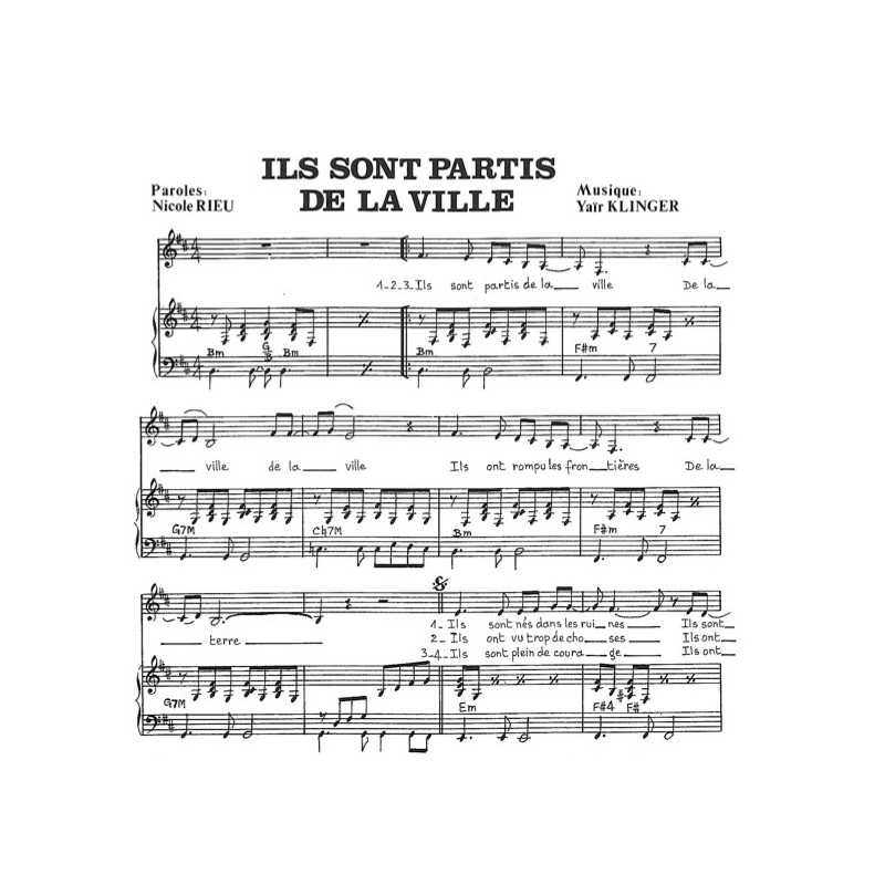 Sheet music ILS SONT PARTIS DE LA VILLE Nicole RIEU PDF