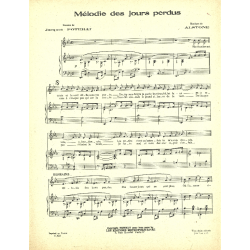 Partition MÉLODIE DES JOURS PERDUS de Jean Pierre DUJAY