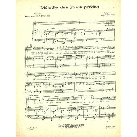 MÉLODIE DES JOURS PERDUS