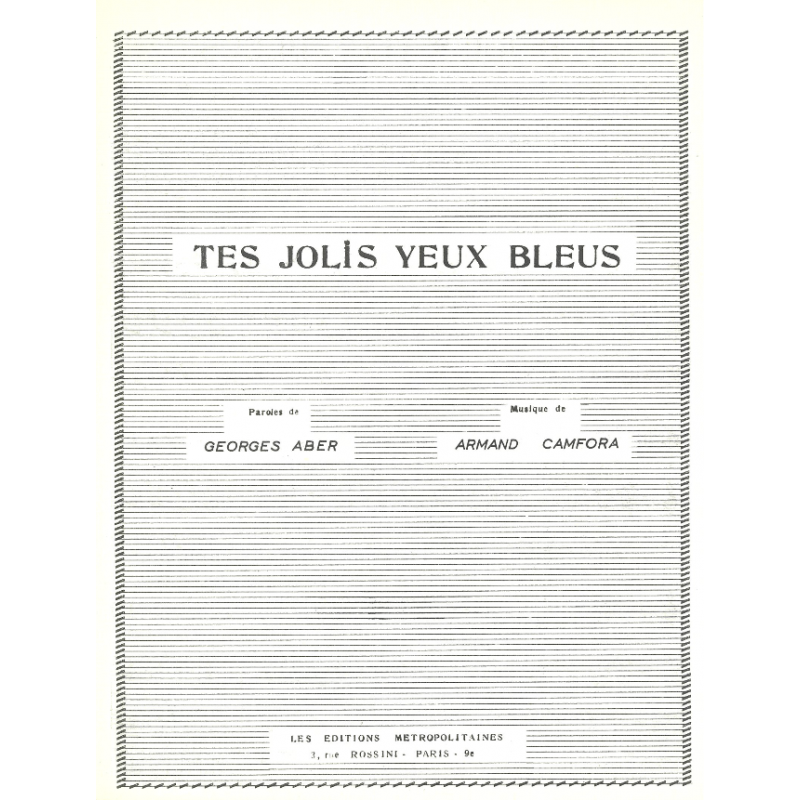 Sheet music TES JOLIS YEUX BLEUS by Christian SARREL