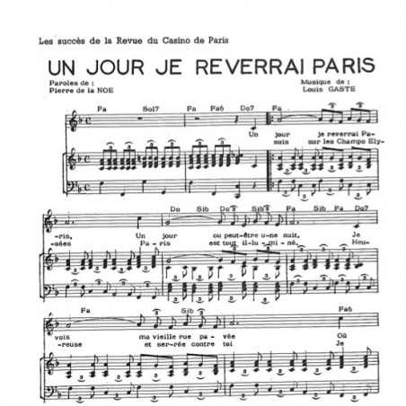 UN JOUR JE REVERRAI PARIS