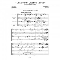 Sheet music 3 CHANSONS DE CHARLES D'ORLÉANS Claude Debussy Florent Louman