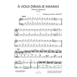 Sheet music À VOUS DIRAI-JE MAMAN KV 265 Wolfgang Amadeus Mozart pdf