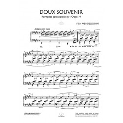 Partition DOUX SOUVENIR N°1 OPUS 19 Félix Mendelssohn pdf