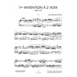 Sheet music 1ÈRE INVENTION À 2 VOIX BWV 772 Jean Sebastien Bach pdf