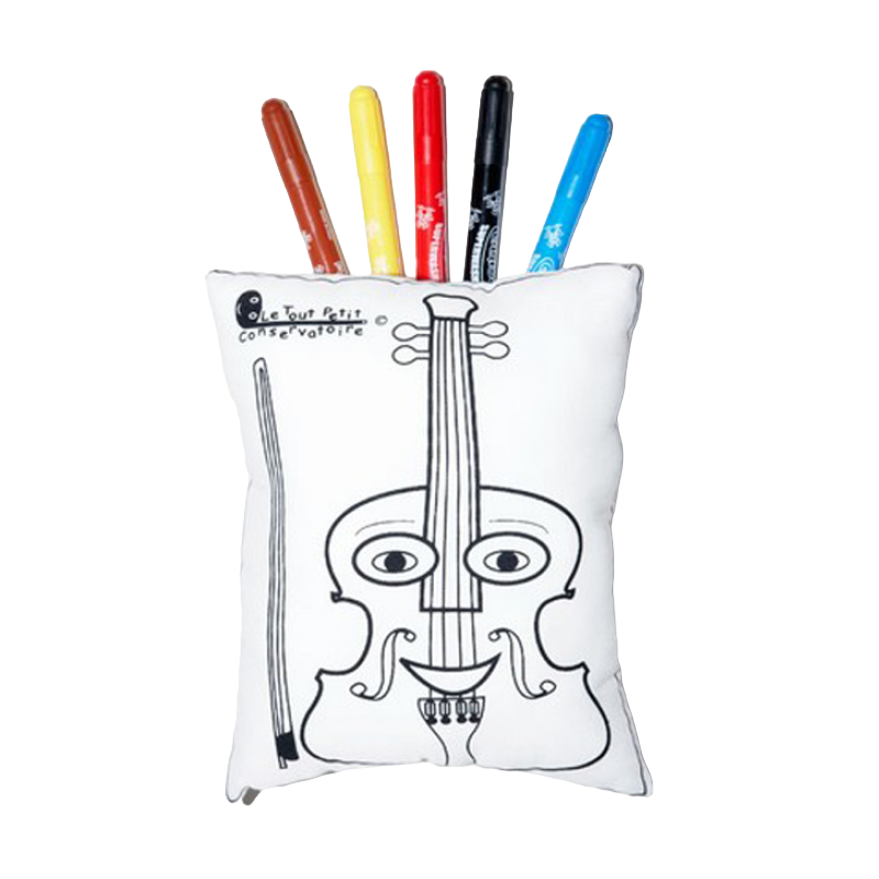 DOUDOUMUSIC (VIOLON) Coussin à colorier et à laver