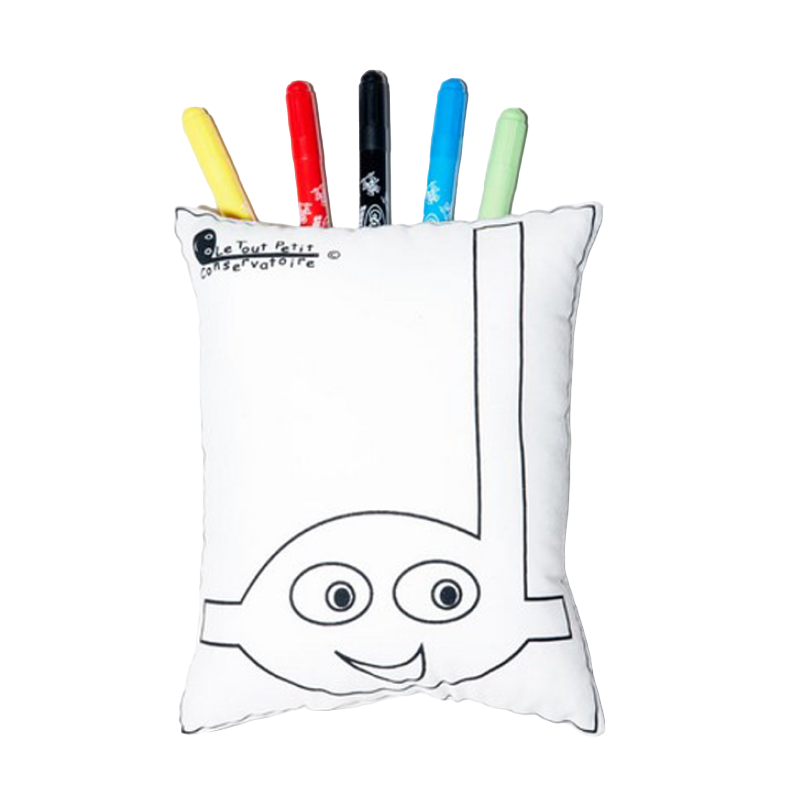 DOUDOUMUSIC (NOTE) Coussin à colorier et à laver