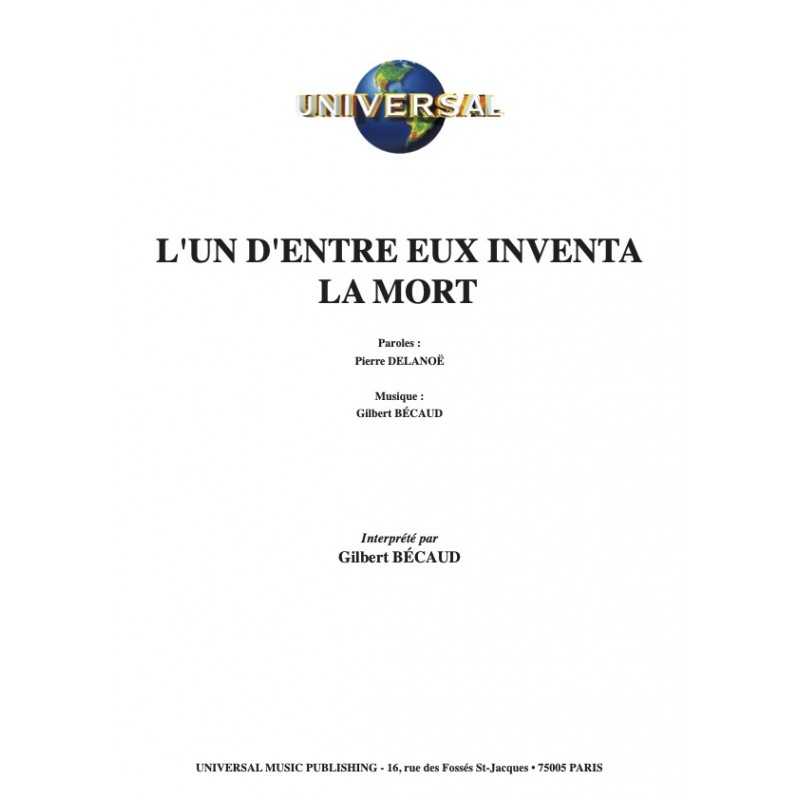 Partition L'UN D'ENTRE EUX INVENTA LA MORT Gilbert BÉCAUD pdf