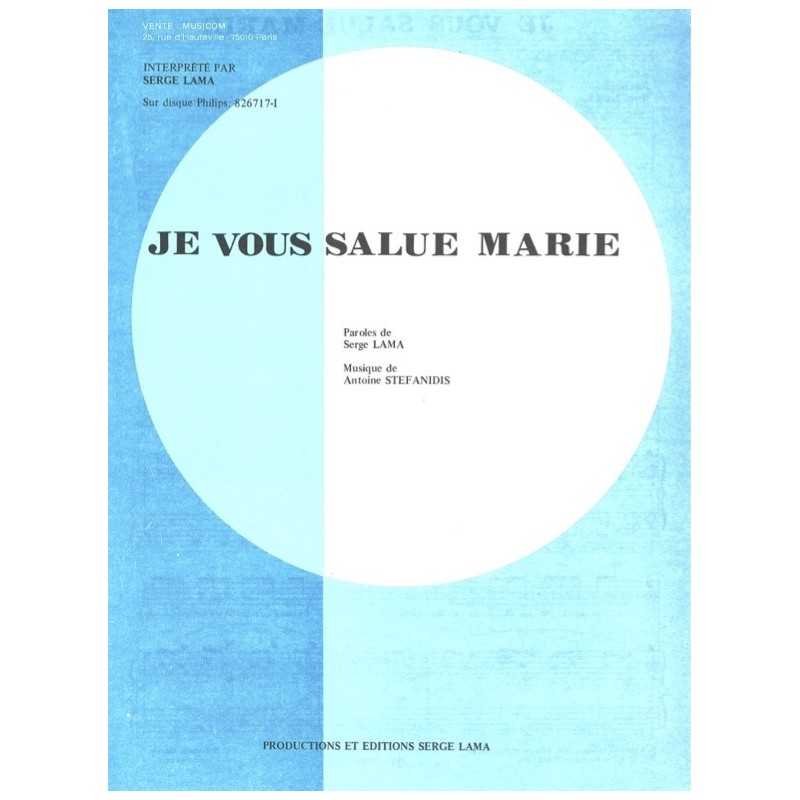 Sheet music JE VOUS SALUE MARIE Serge LAMA