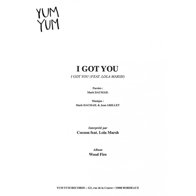 Partition PDF I GOT YOU COCOON