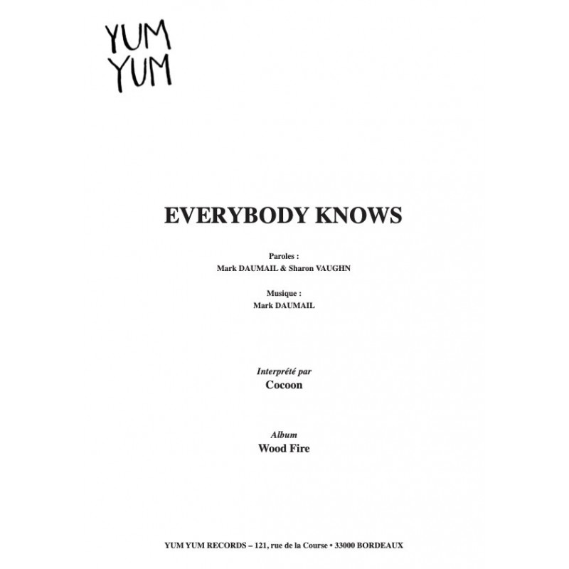 Partition PDF EVERYBODY KNOWS COCOON