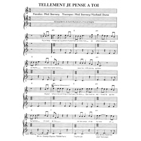 TELLEMENT JE PENSE À TOI