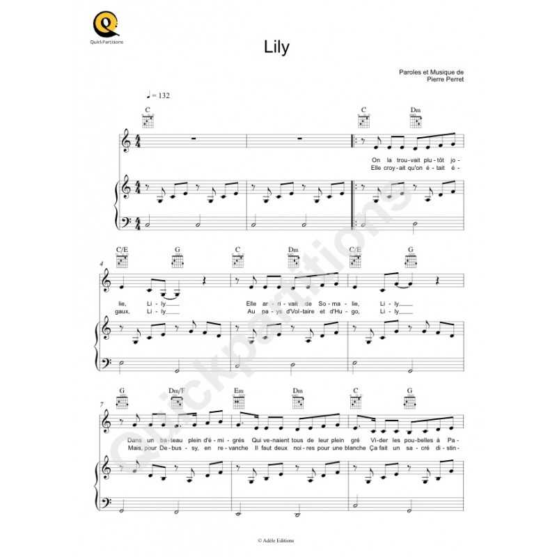Sheet music LILY Pierre PERRET