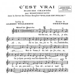 Partition C'EST VRAI Mistinguett