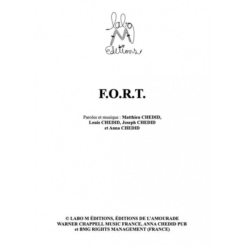 Sheet music F.O.R.T. Louis CHEDID pdf