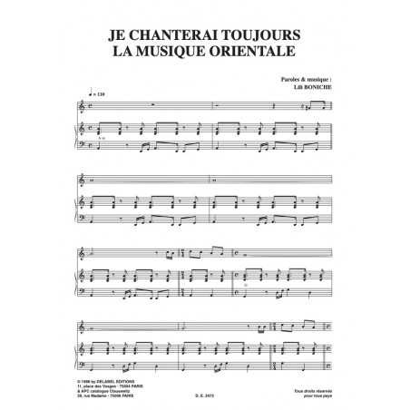 JE CHANTERAI TOUJOURS LA MUSIQUE ORIENTALE
