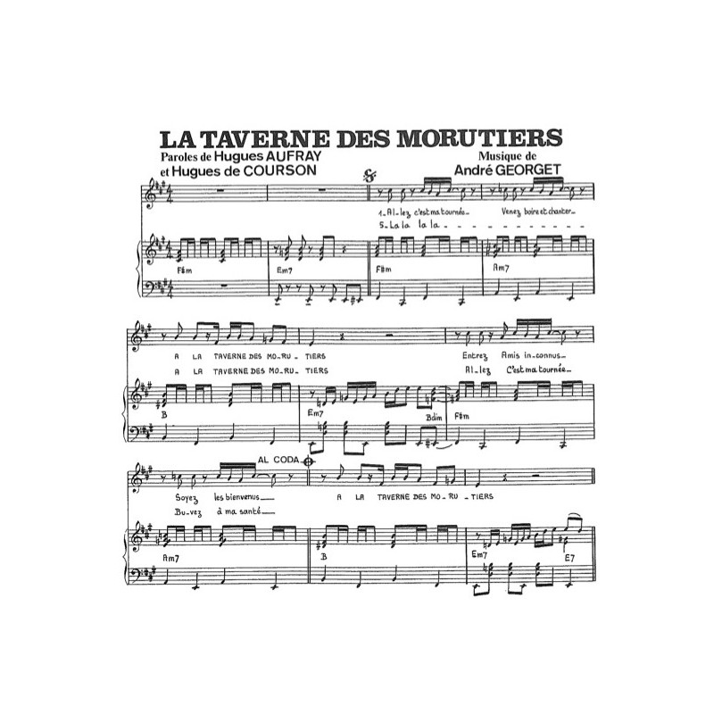 Partition LA TAVERNE DES MORUTIERS Hugues AUFRAY pdf