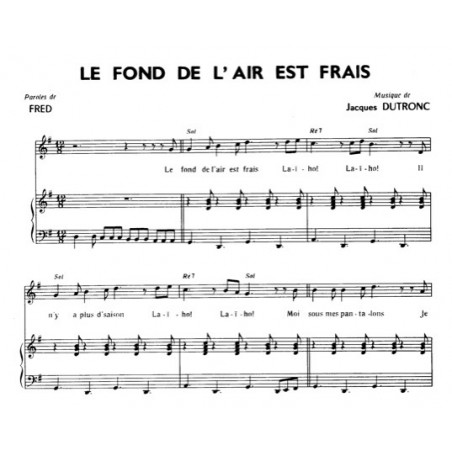 LE FOND DE L'AIR EST FRAIS