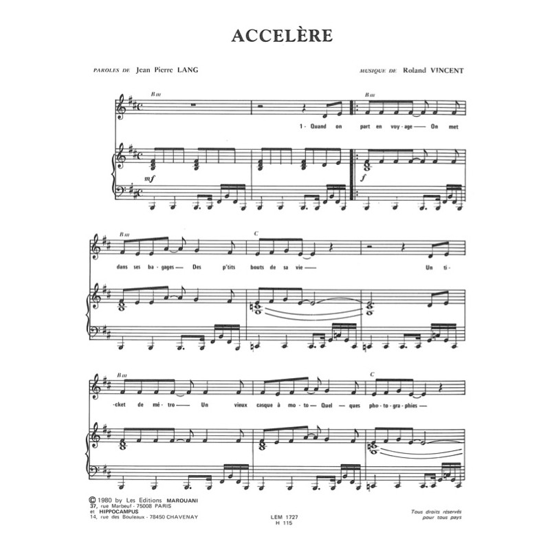 Sheet music ACCELÈRE ATHON pdf