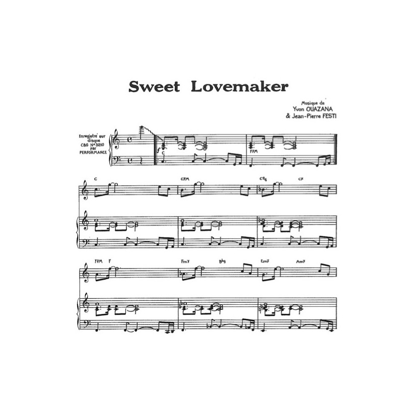 Sheet music SWEET LOVEMAKER HI-FI PERFORMANCE