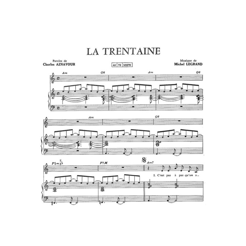 Sheet music LA TRENTAINE Charles AZNAVOUR pdf