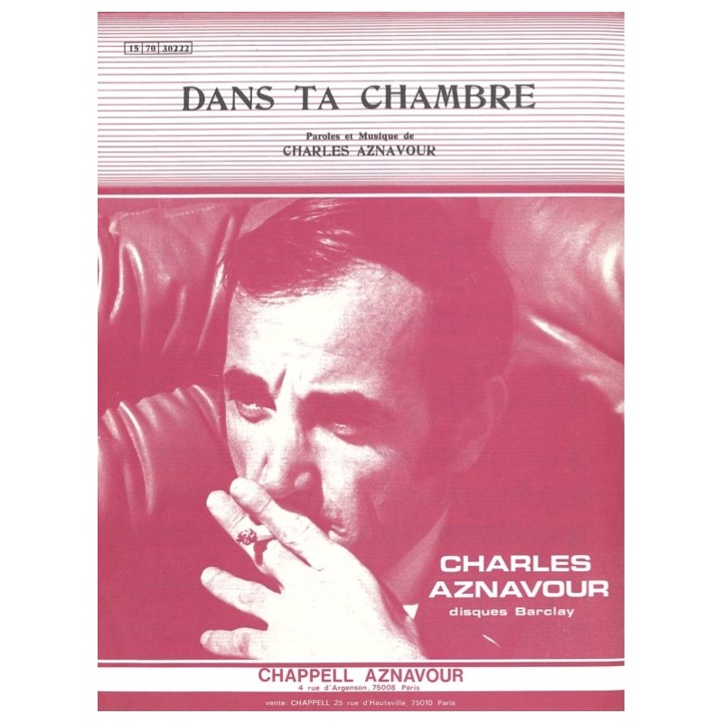 Partition DANS TA CHAMBRE Charles AZNAVOUR pdf