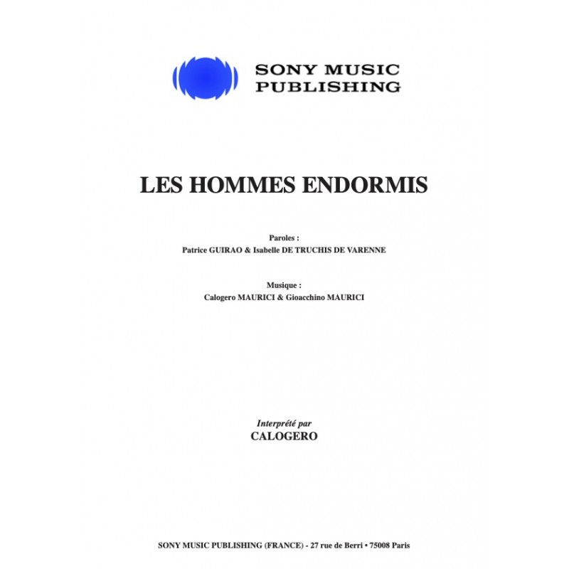 Partition LES HOMMES ENDORMIS CALOGERO pdf