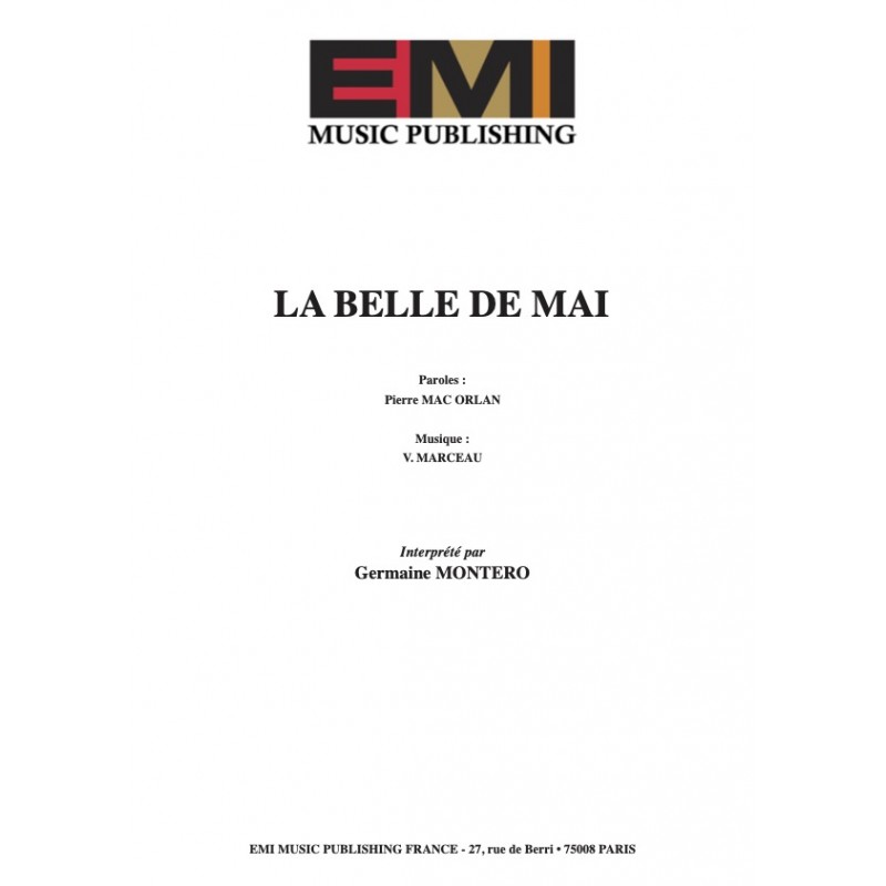 Sheet music LA BELLE DE MAI Germaine MONTERO pdf