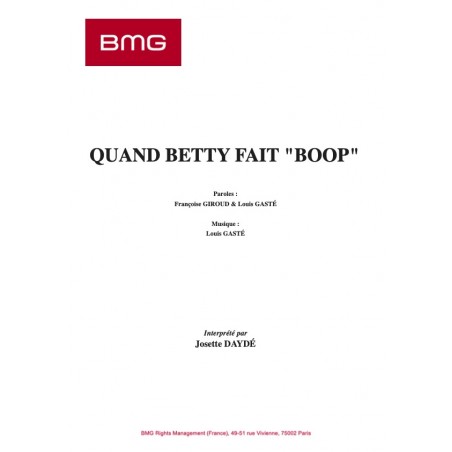 QUAND BETTY FAIT BOOP