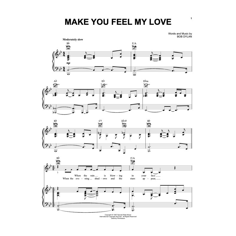 Sheet music MAKE YOU FEEL MY LOVE Adele