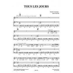 Partition TOUS LES JOURS JAMES BAKER pdf