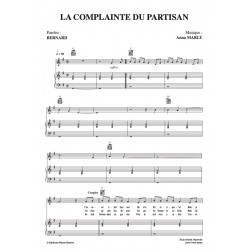 Partition LA COMPLAINTE DU PARTISAN Anna Marly pdf