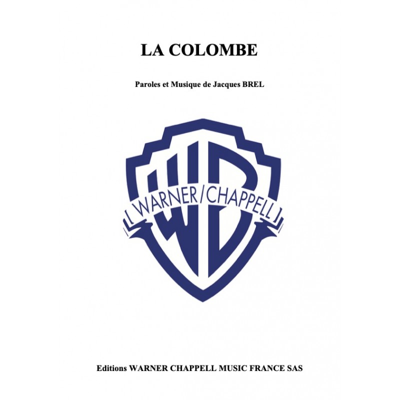 Partition LA COLOMBE Jacques Brel pdf