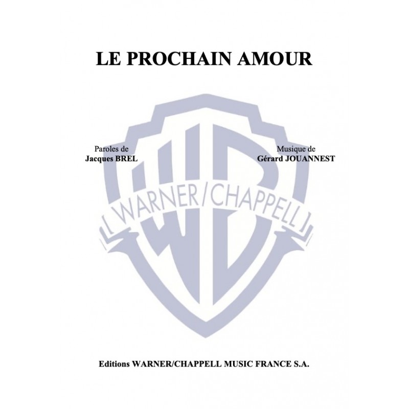 Partition LE PROCHAIN AMOUR Jacques Brel pdf