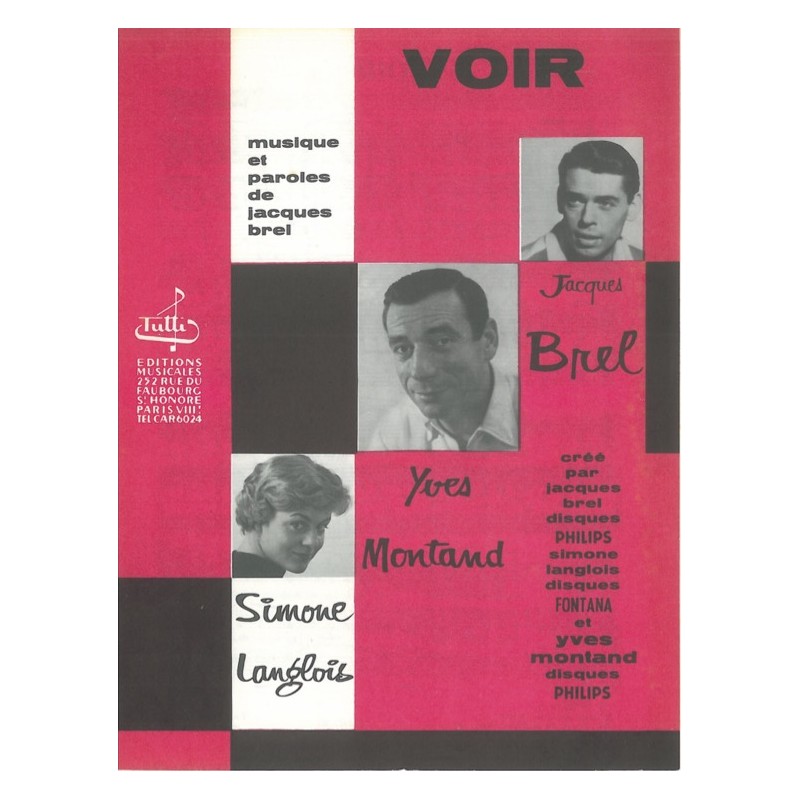 Partition VOIR Jacques Brel pdf