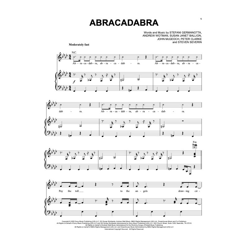 Partition ABRACADABRA Lady Gaga