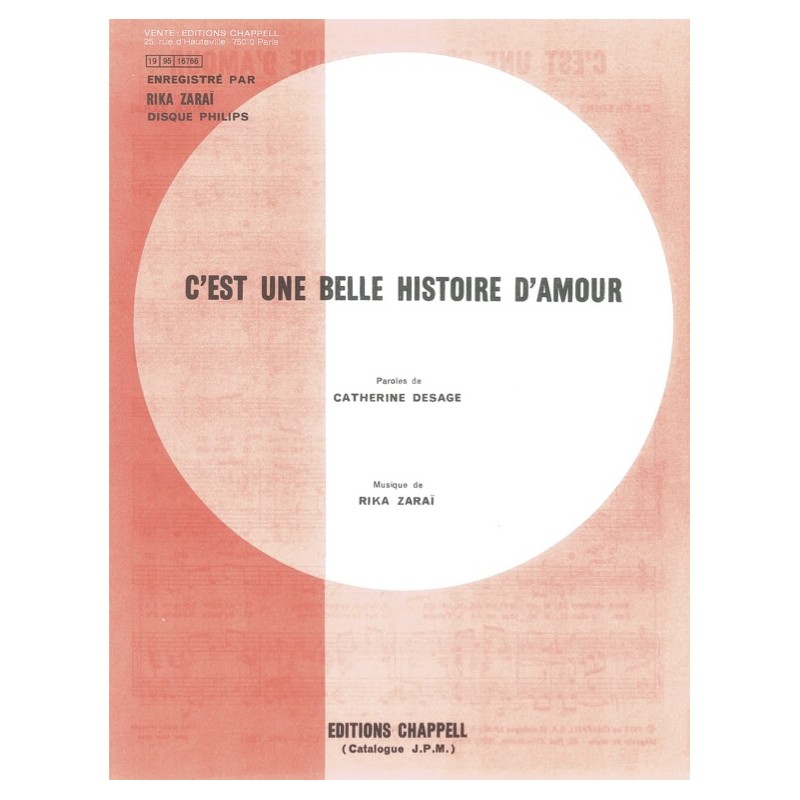 Partition C'EST UNE BELLE HISTOIRE D'AMOUR Rika ZARAI pdf