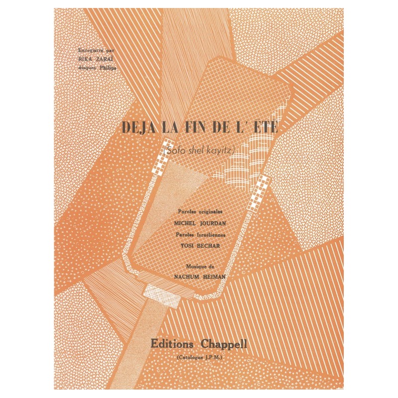 Partition DÉJÀ LA FIN DE L'ÉTÉ (SOFO SHEL KAYITZ) Rika ZARAÏ pdf