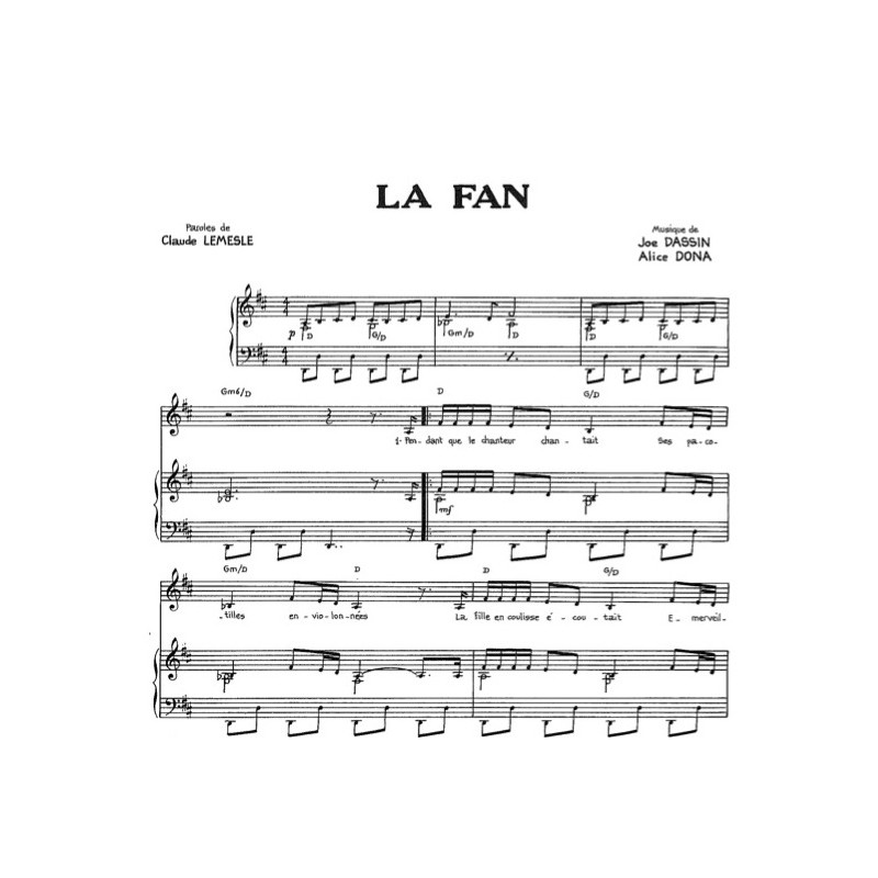 Partition LA FAN Joe DASSIN