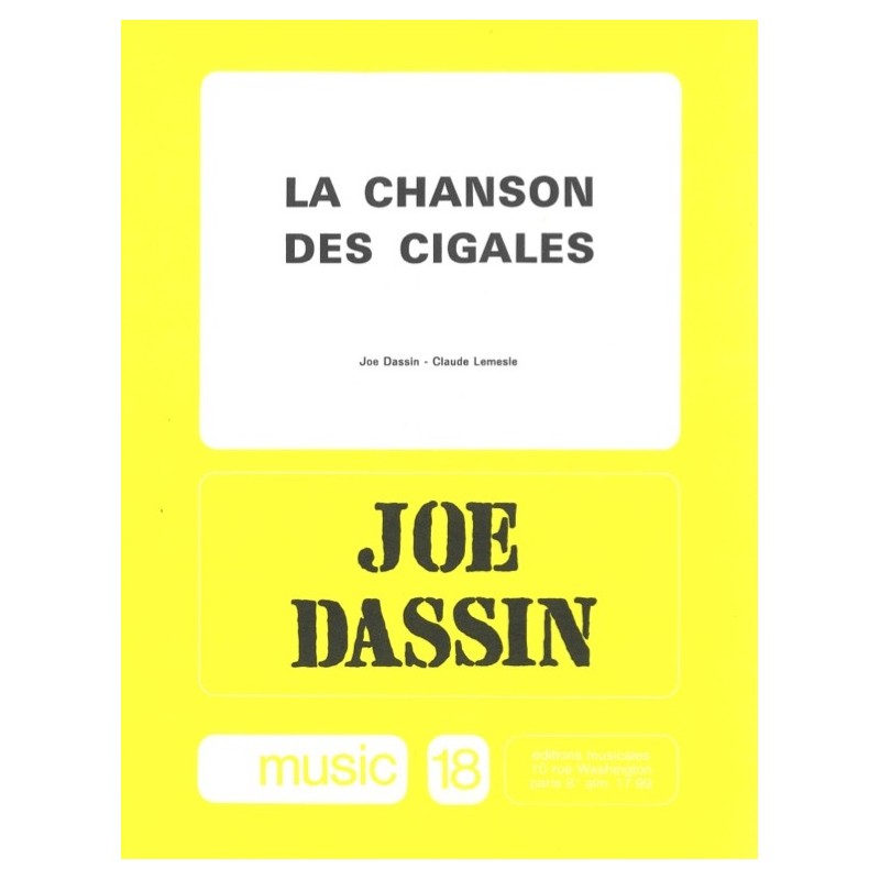Sheet music LA CHANSON DES CIGALES Joe DASSIN