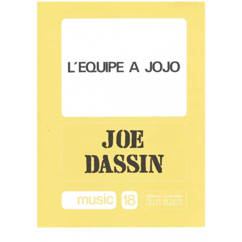 Sheet music L'ÉQUIPE À JOJO Joe Dassin PDF