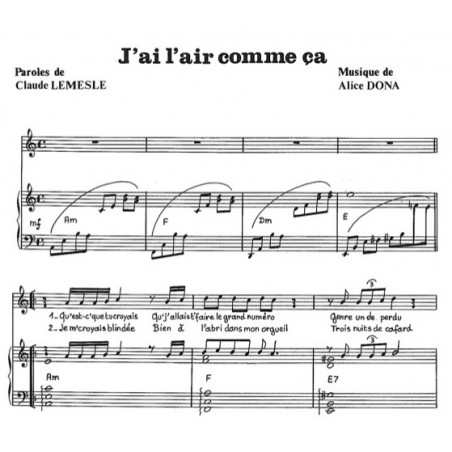 J'AI L'AIR COMME ÇA