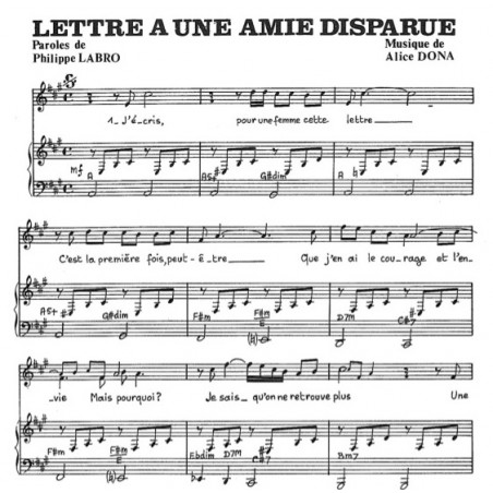 LETTRE A UNE AMIE DISPARUE