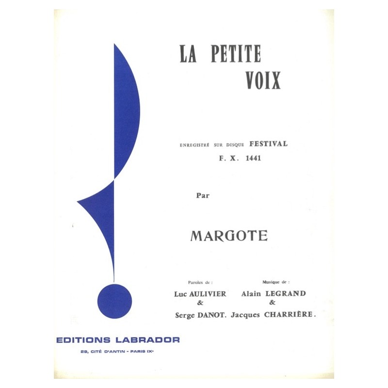 Partition LA PETITE VOIX MARGOTTE