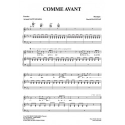 Partition COMME AVANT David HALLYDAY pdf
